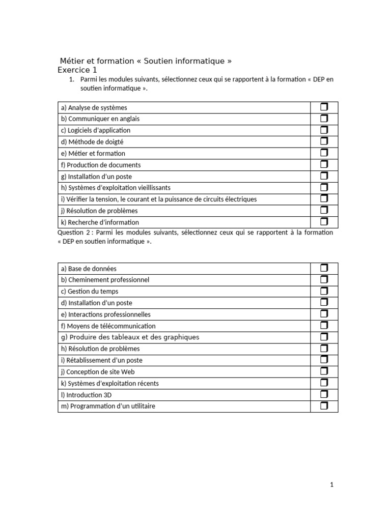 Formation en Soutien Informatique DEP | PDF | Informatique | Système d ...