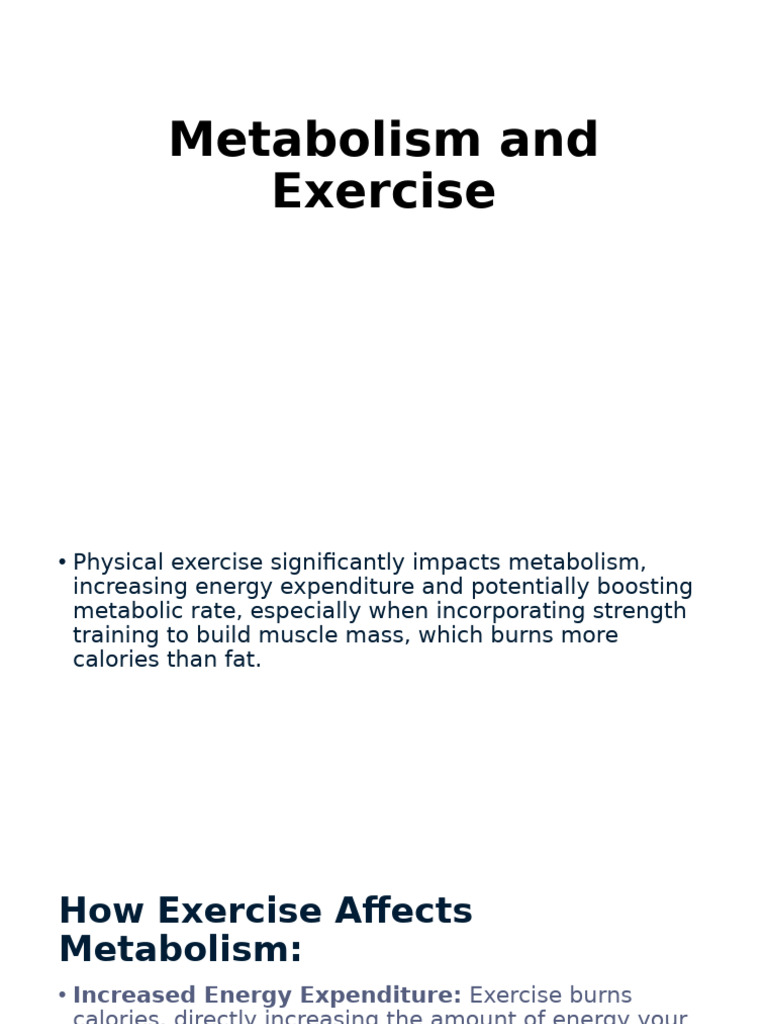 Metabolism and Exercise | PDF | Strength Training | High Intensity ...