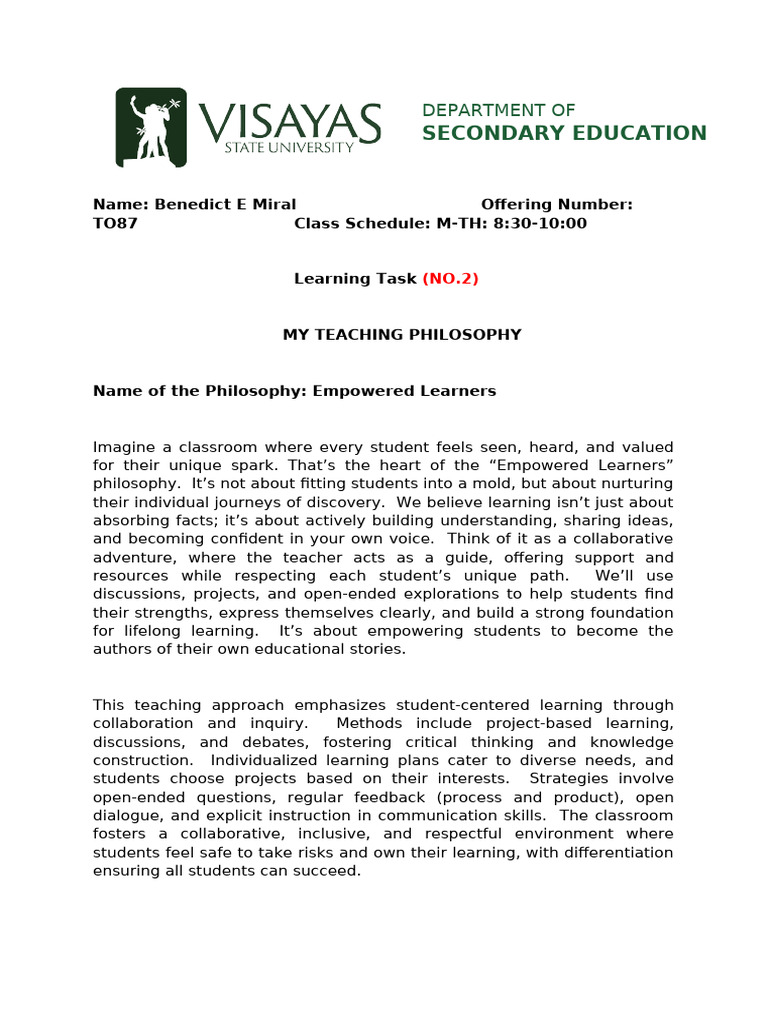 My Teaching Philosophy Pdf