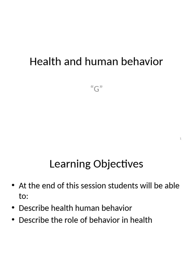 G - Health and Human Behavior | PDF | Behavior | Stimulant