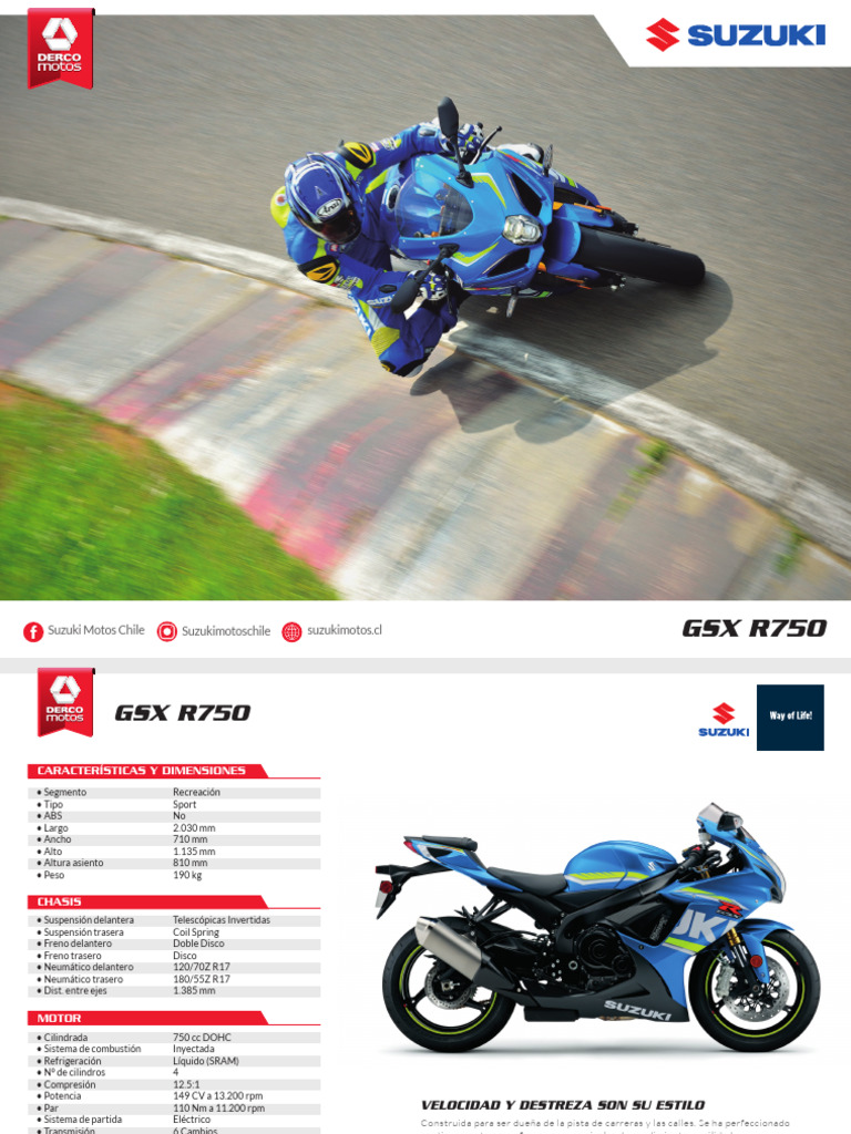GSX R750: Rendimiento y Agilidad | PDF