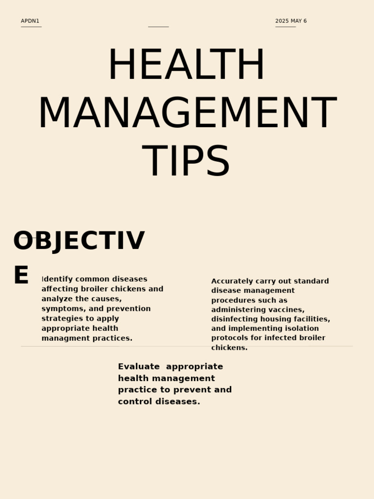 Health Management Tips | PDF | Mycotoxin | Medical Specialties