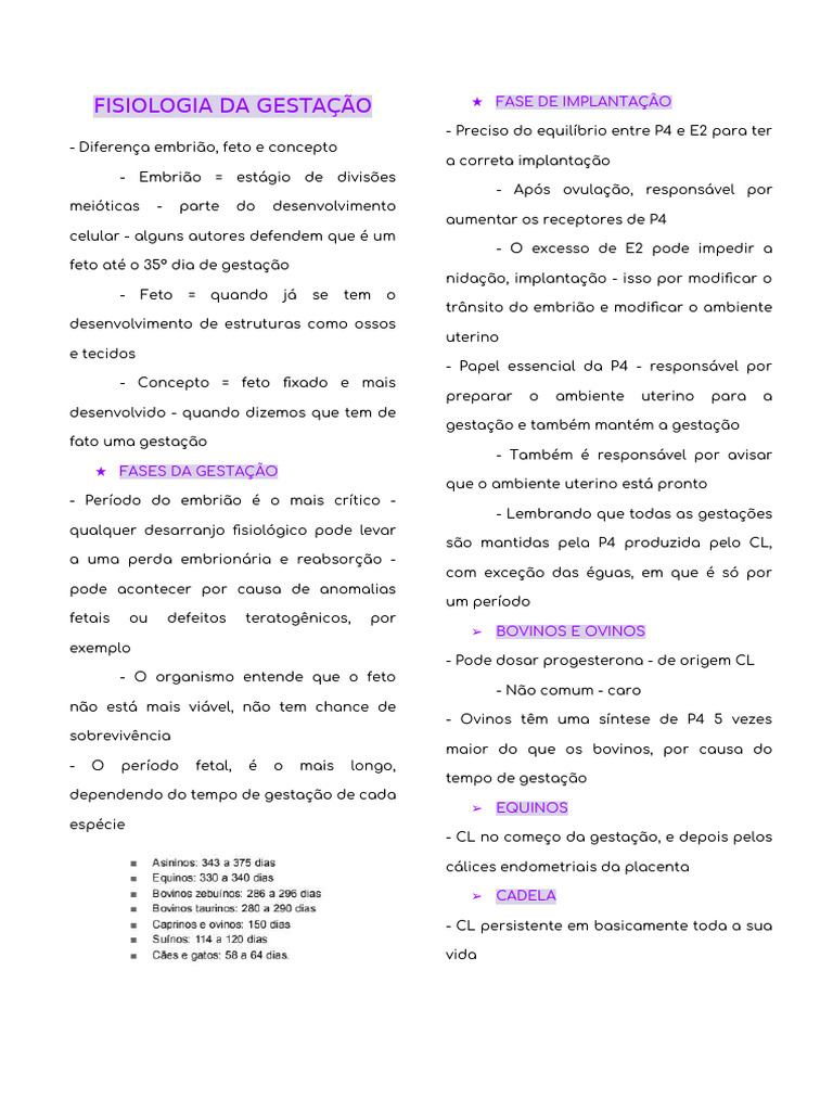 Fisiologia da Gestação: Diagnóstico e Tratamento | PDF | Gravidez | Feto