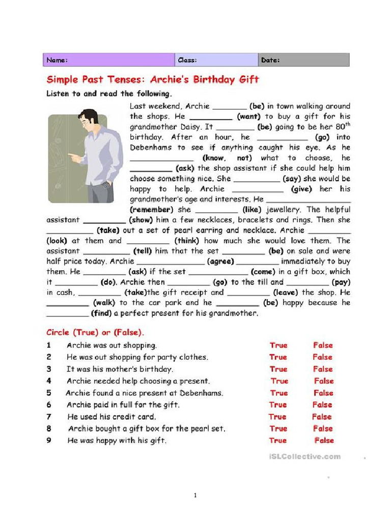 PAST SIMPLE (Worksheet) | PDF