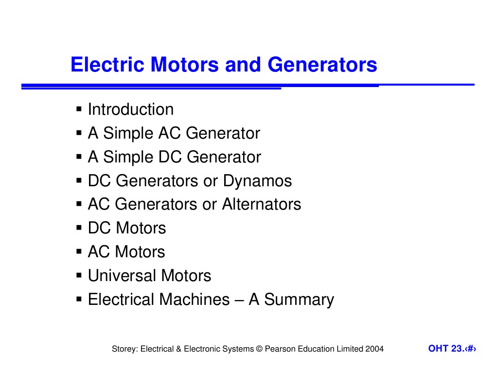 Electric Motors and Generators Overview | PDF