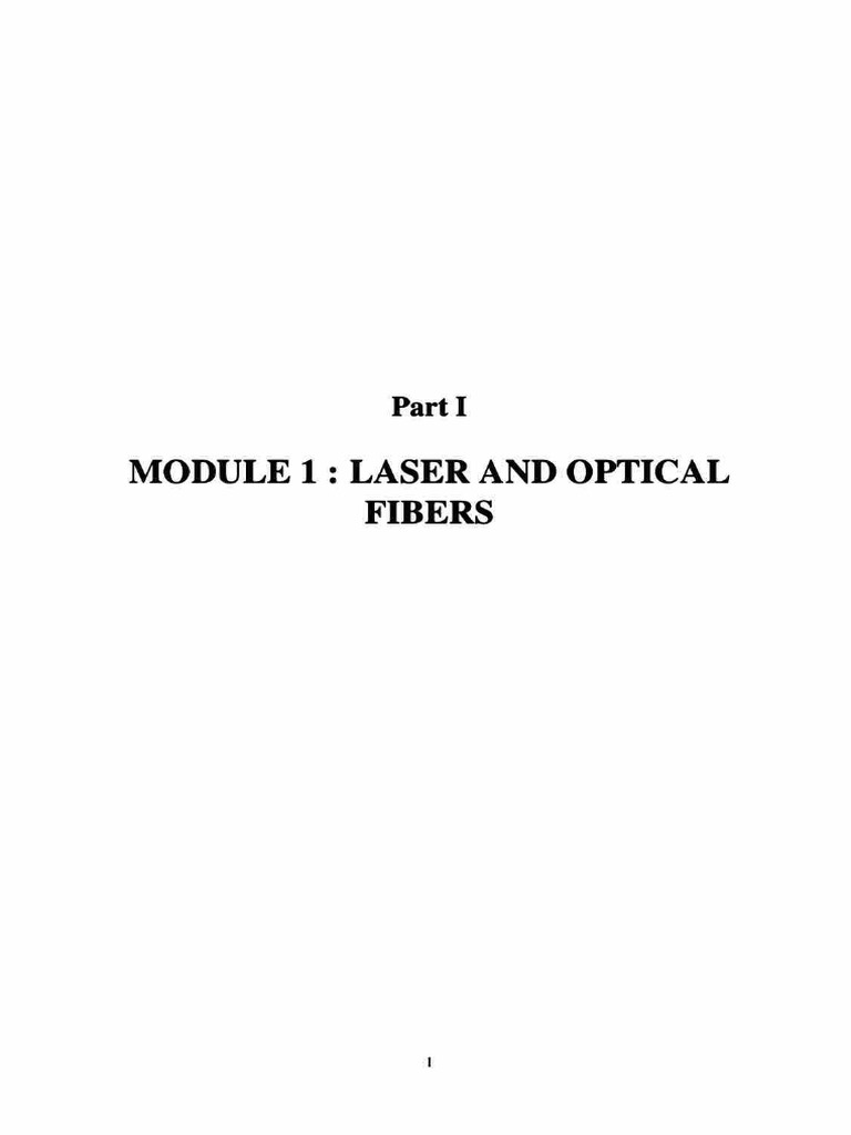 Module 1 - Laser and Optical Fibers | PDF