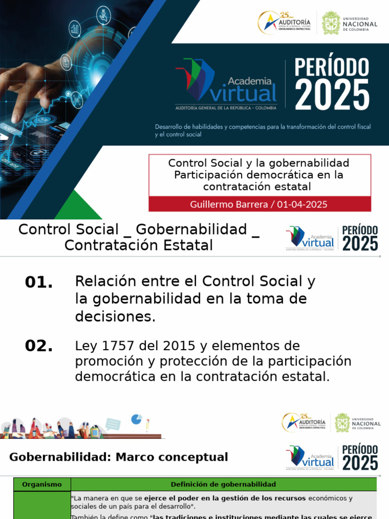 01-04-2025 Control Social - Gobernabilidad - Contratación Estatal | PDF ...