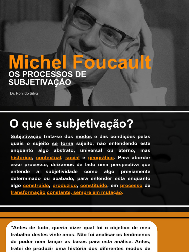 Processos de Subjetivação em Foucault | PDF | Michel Foucault | Poder ...