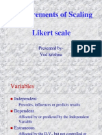 Measurements of Scaling Likert Scale: Presented By-Ved Krishna