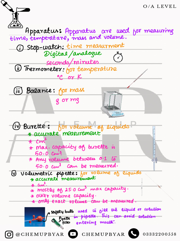 Essential Laboratory Apparatus Guide | PDF | Volume | Quantity