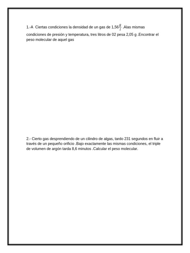 Cálculos de gases ideales y reales | PDF | Gases | Mole (Unidad)