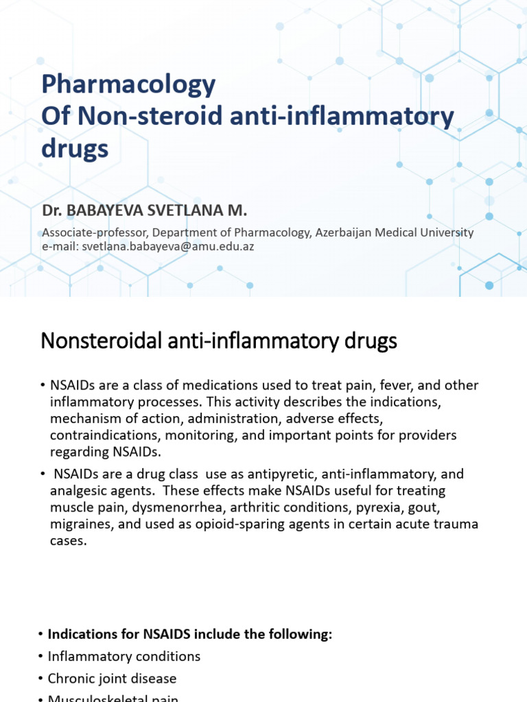 Lecture 8 Presentation | PDF | Nonsteroidal Anti Inflammatory Drug ...