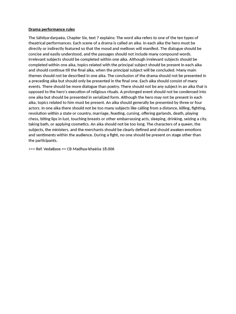 Drama Performance Guidelines | PDF