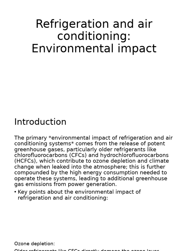 Environmental Impact of Refrigeration | PDF | Greenhouse Gas ...