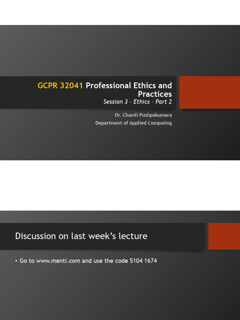 Session 3 - Introduction To Ethics - Part 2 | PDF | Utilitarianism