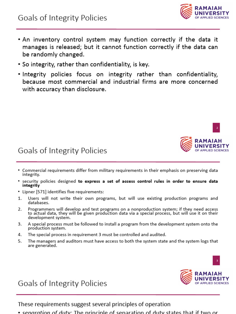 5 Integrity Polices Unit4 | PDF | Financial Audit | Databases