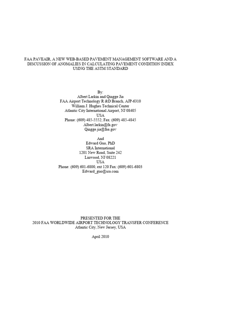 FAA PAVEAIR: Web-Based Pavement Management | PDF | Databases | Computing