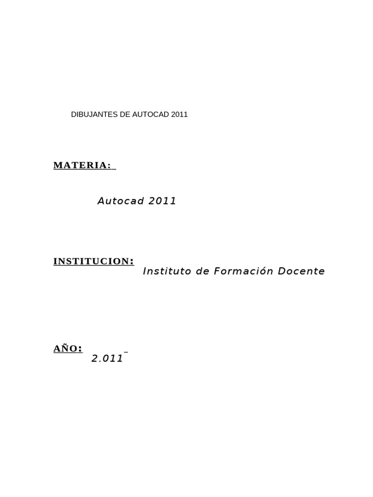 PROYecto Autocad 2011 | PDF | Dibujo