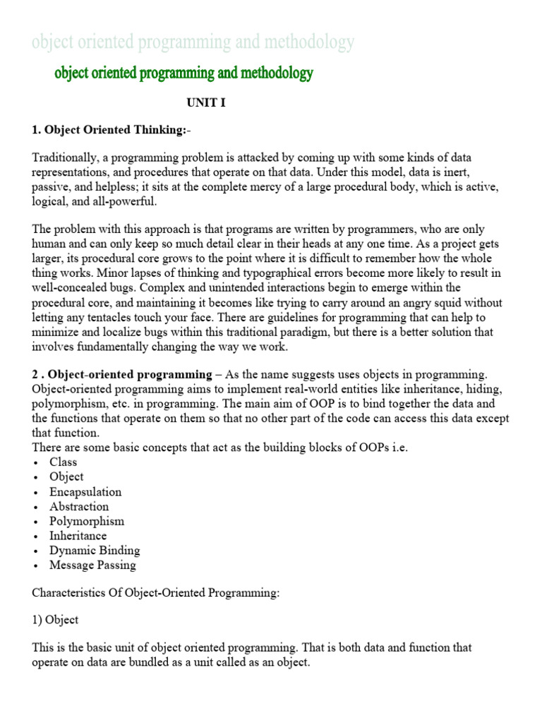Object-Oriented Programming Concepts | PDF | Data Type | Boolean Data Type