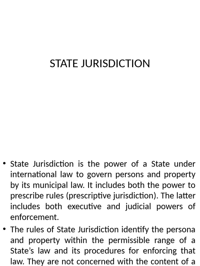 State Jurisdiction | PDF | Jurisdiction | International Law