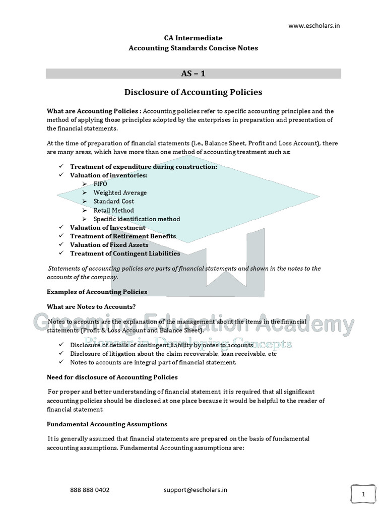CA Intermediate Accounting Standards Notes | PDF | Investing | Depreciation