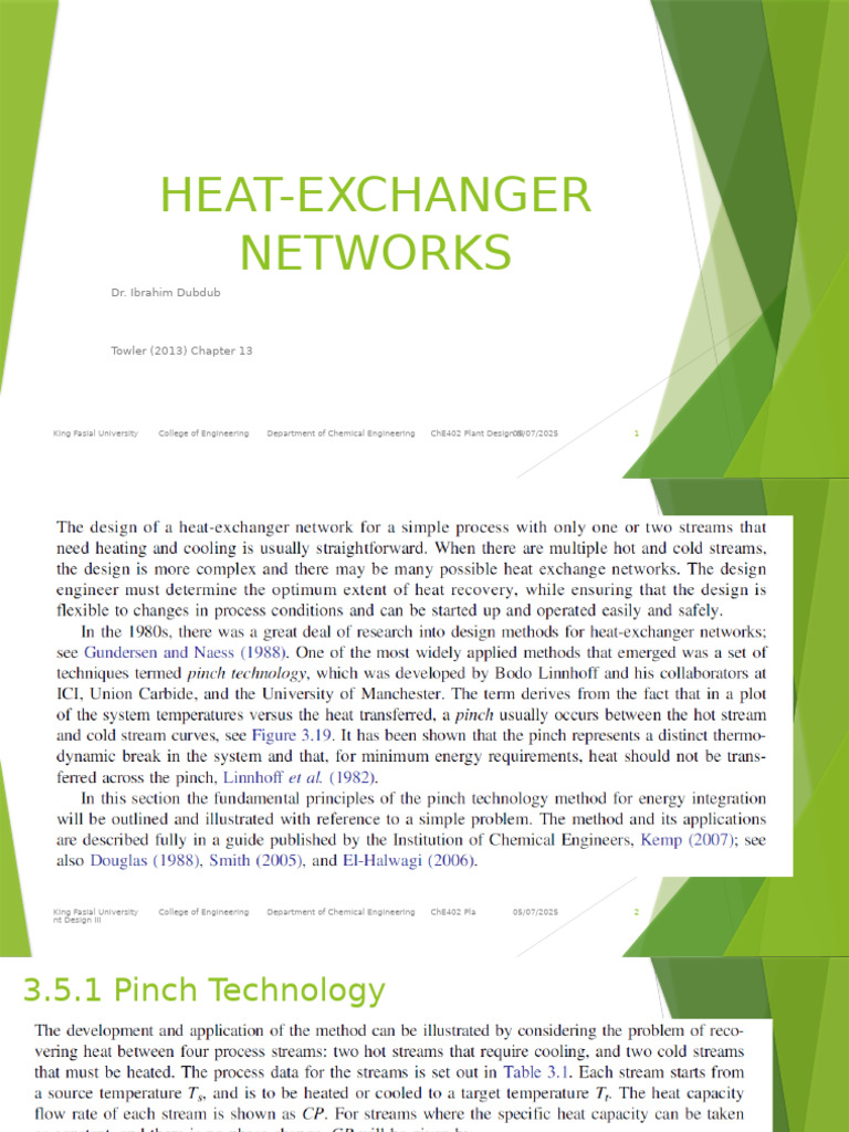 Heat-Exchanger Network Design Guide | PDF | Mechanical Engineering ...