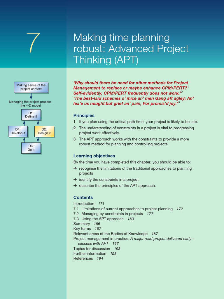 (Textbook) Chapter 7 - Making Time Planning Robust (Advanced Project ...