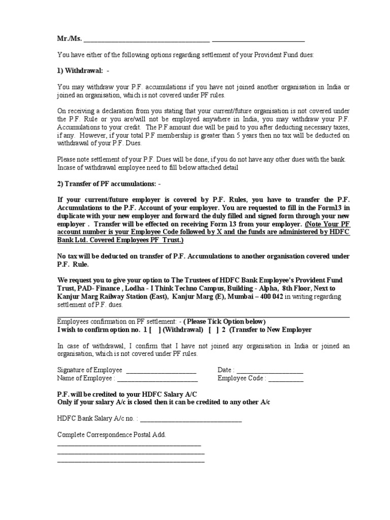 PF - Declaration New | PDF | Cheque | Pension