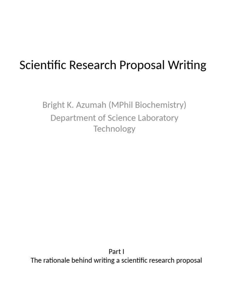 Bright K. Azumah Proposal Writing For SLT FINAL | PDF | Hypothesis ...