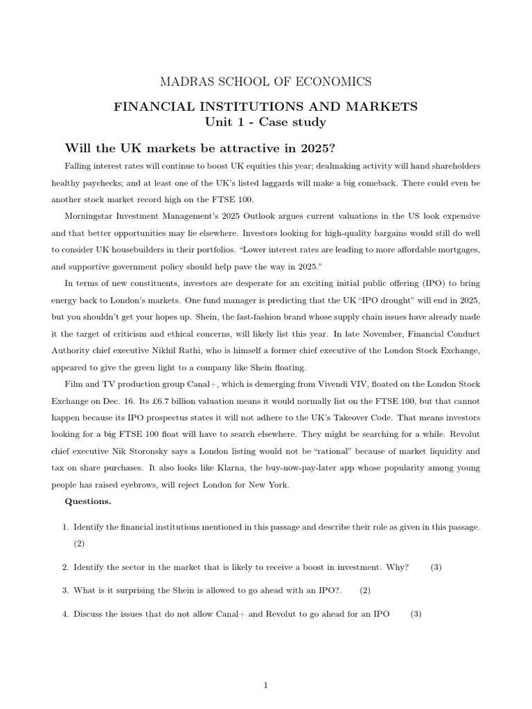 Unit 1 | PDF | Initial Public Offering | Stocks