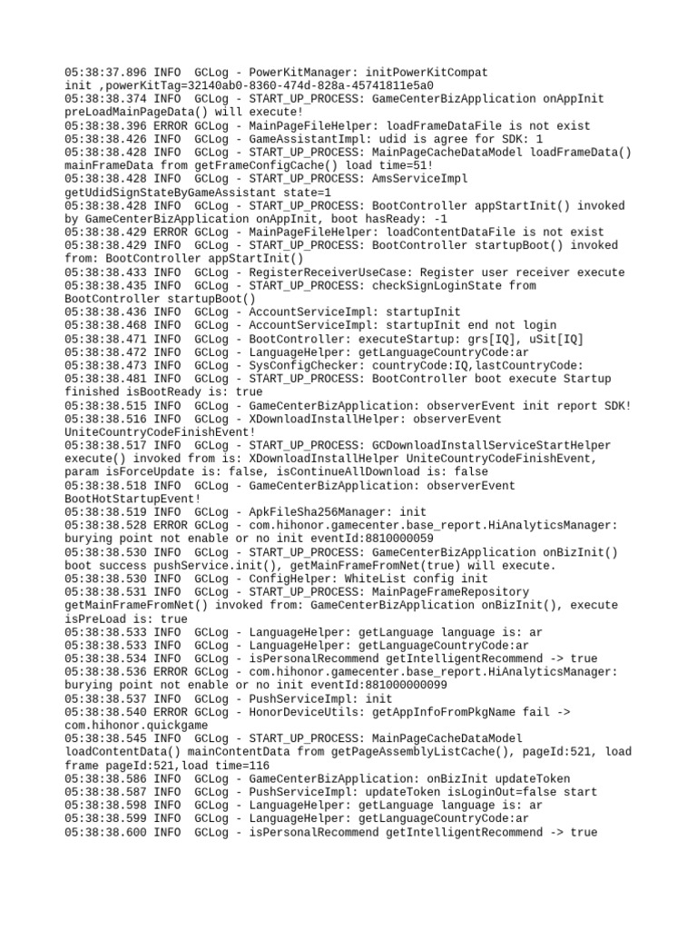 GameCenter Initialization Log Analysis | PDF | Software | Hypertext ...