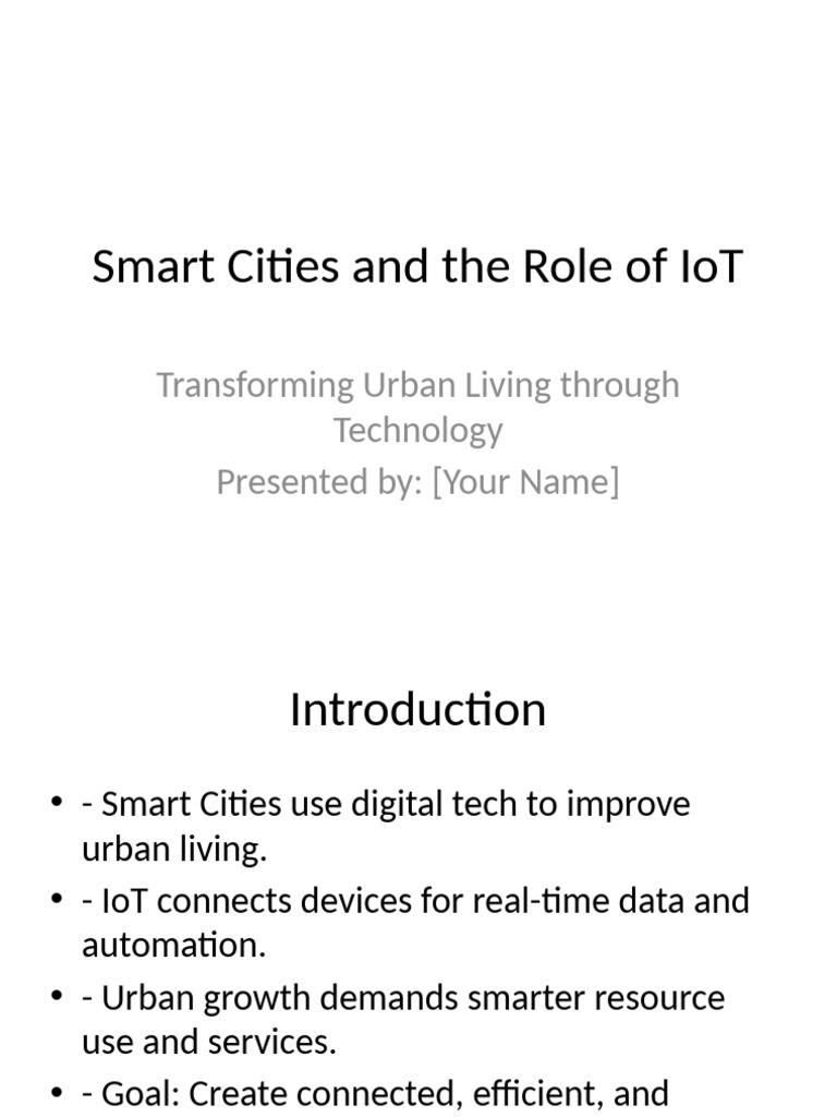 Smart Cities IoT Full Presentation | PDF