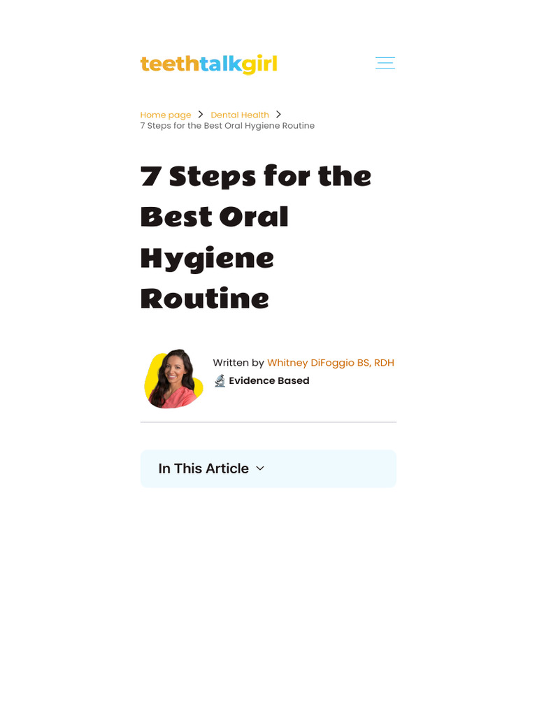 7 Steps to Optimal Oral Hygiene | PDF | Oral Hygiene | Toothbrush
