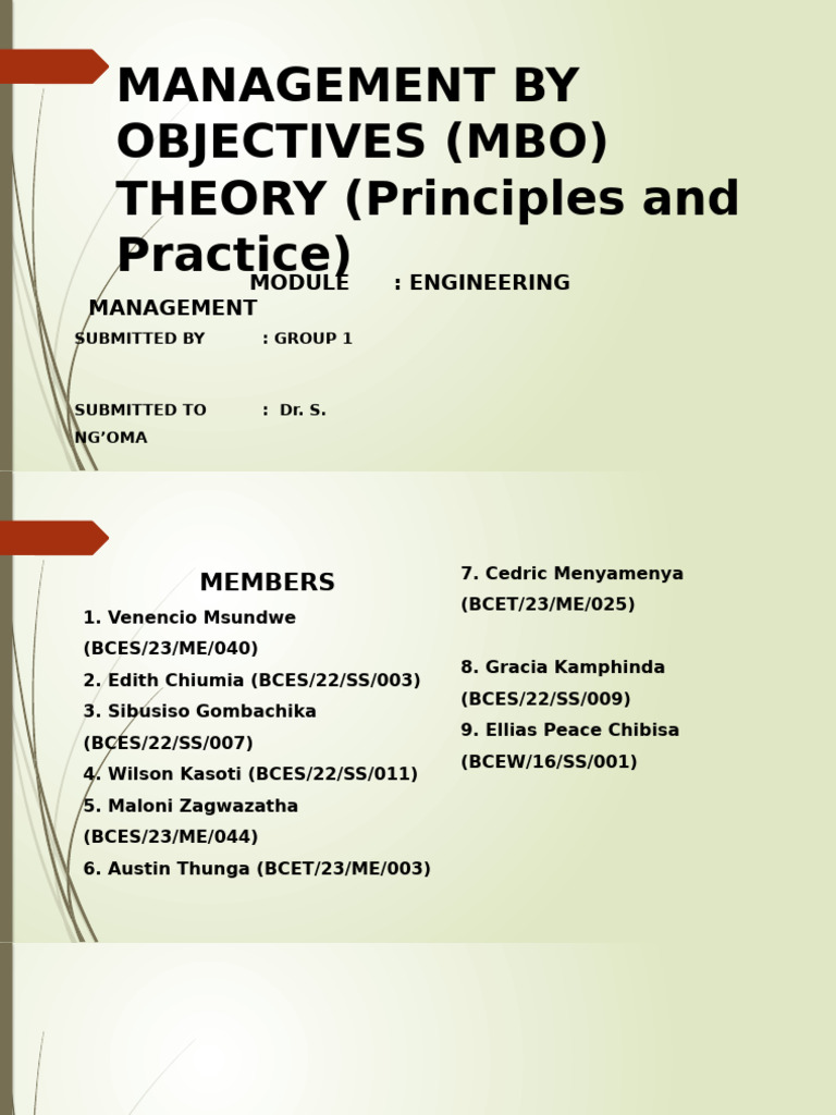 Management by Objectives Overview | PDF | Goal Setting | Goal