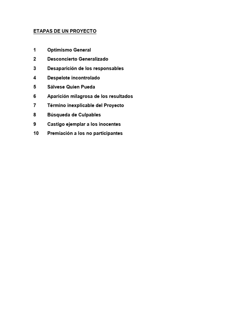 Etapas de Un Proyecto | PDF