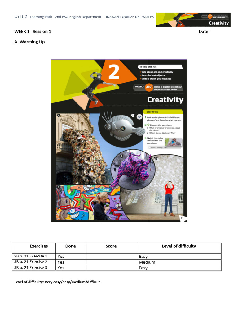 2nd ESO English Learning Path Week 1 | PDF | Linguistics | Learning
