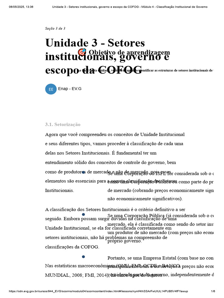 Classificação de Setores Institucionais | PDF | Orçamento | Mercado ...