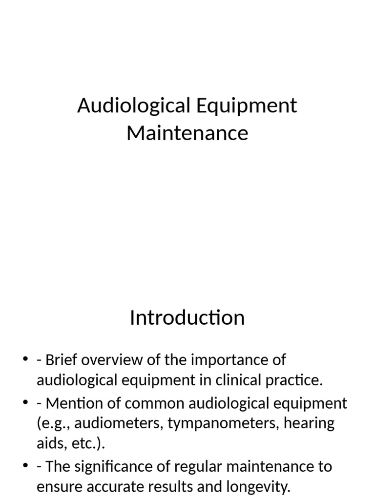 Audiological Equipment Maintenance Guide | PDF | Headphones | Calibration