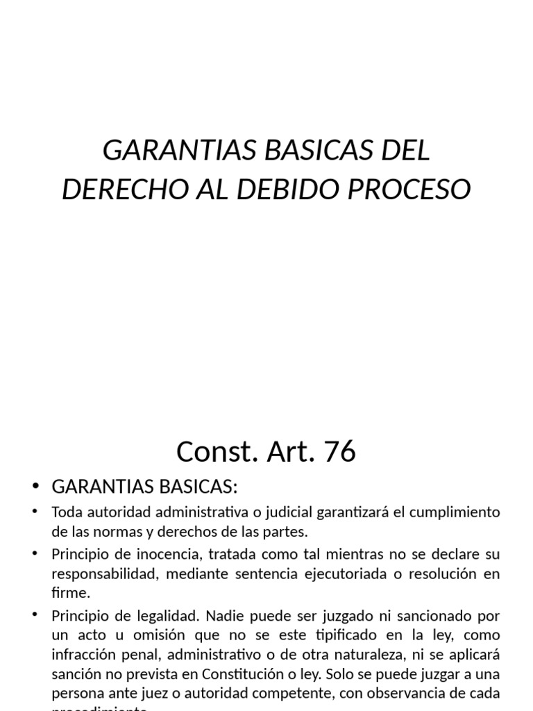 Garantias Basicas Del Derecho Al Debido Proceso | PDF | Fiscal | Debido ...