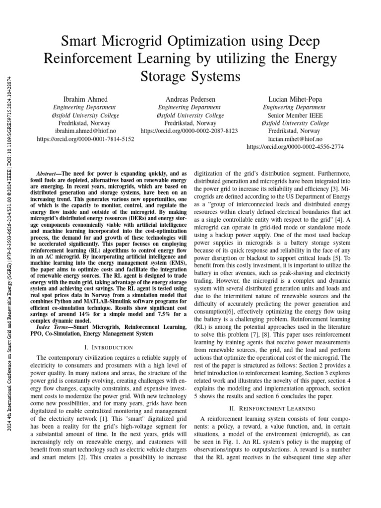 Deep RL for Smart Microgrid Optimization | PDF | Distributed Generation ...