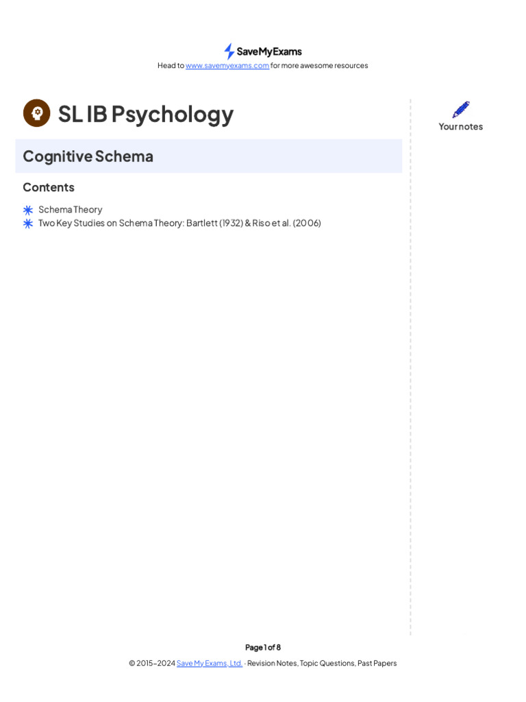 Understanding Schema Theory in Psychology | PDF | Schema (Psychology ...
