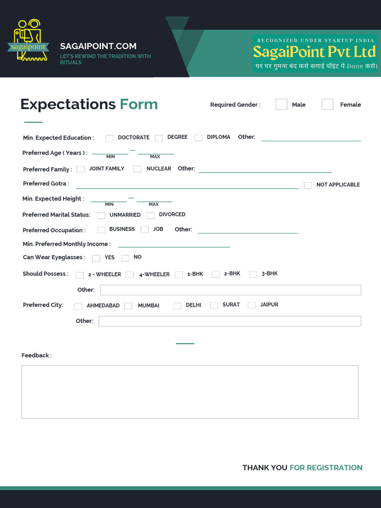 Job and Relationship Preferences Form | PDF