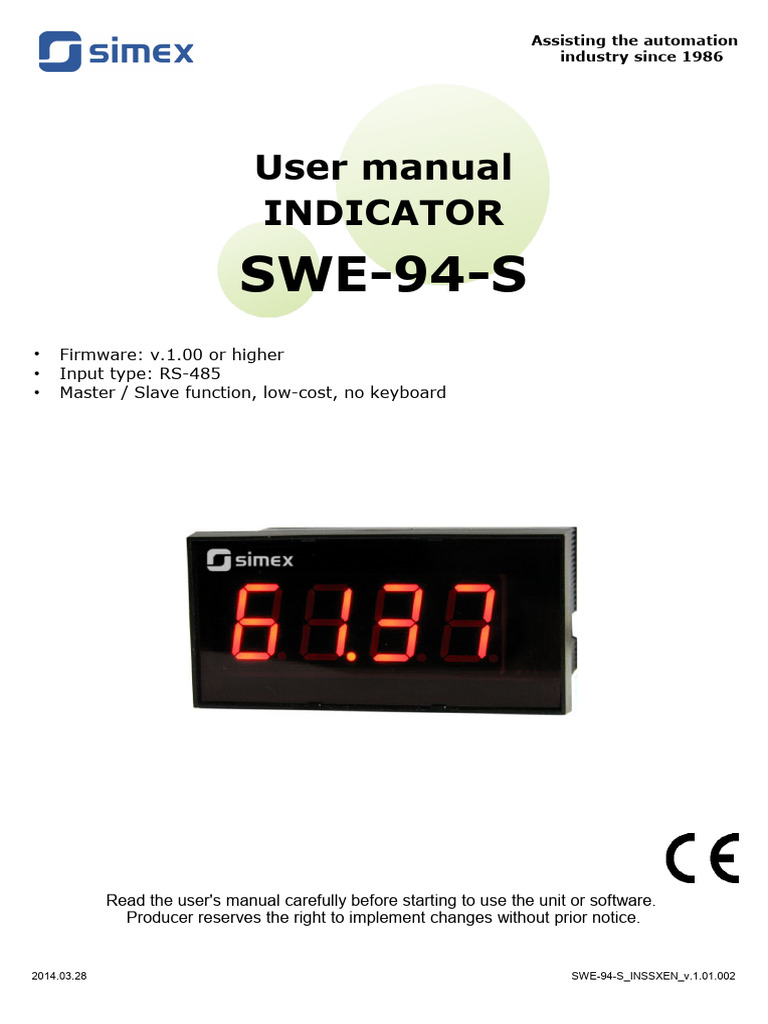 SWE-94-S INSSXEN v.1.00.002 | PDF | Power Supply | Electromagnetic ...