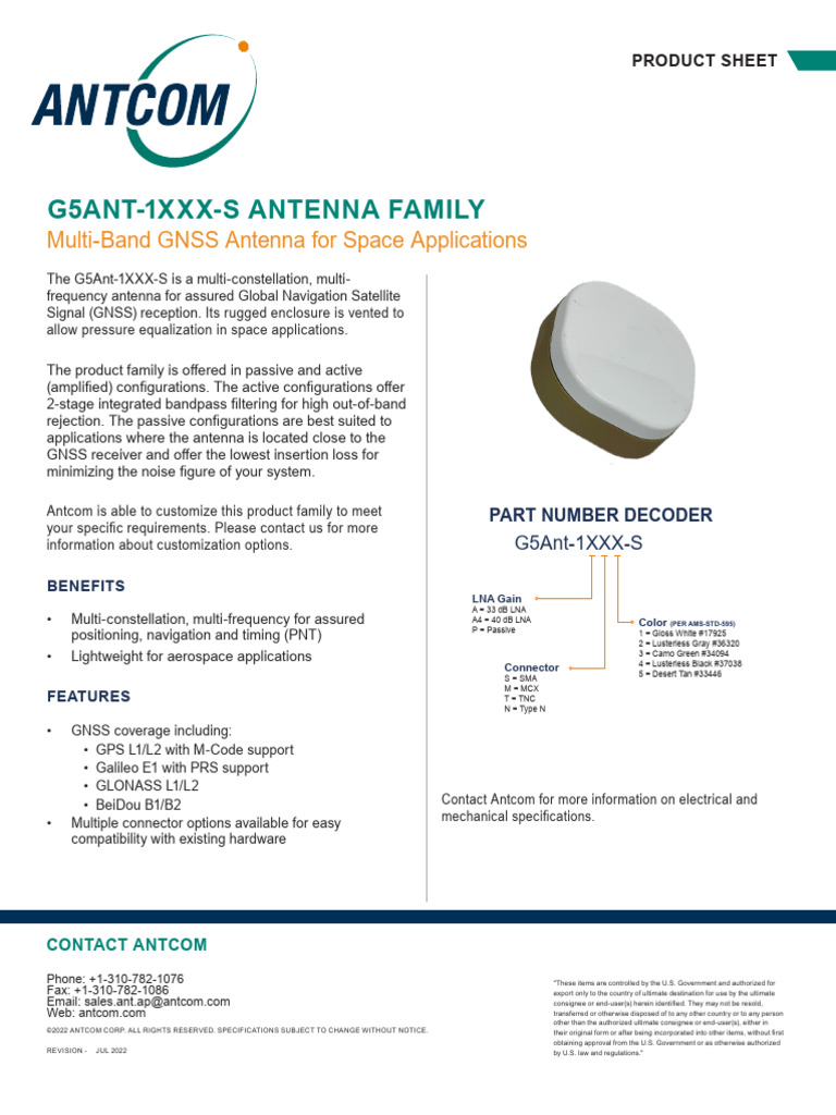 G5Ant Multi-Band GNSS Antenna Overview | PDF | Information And ...