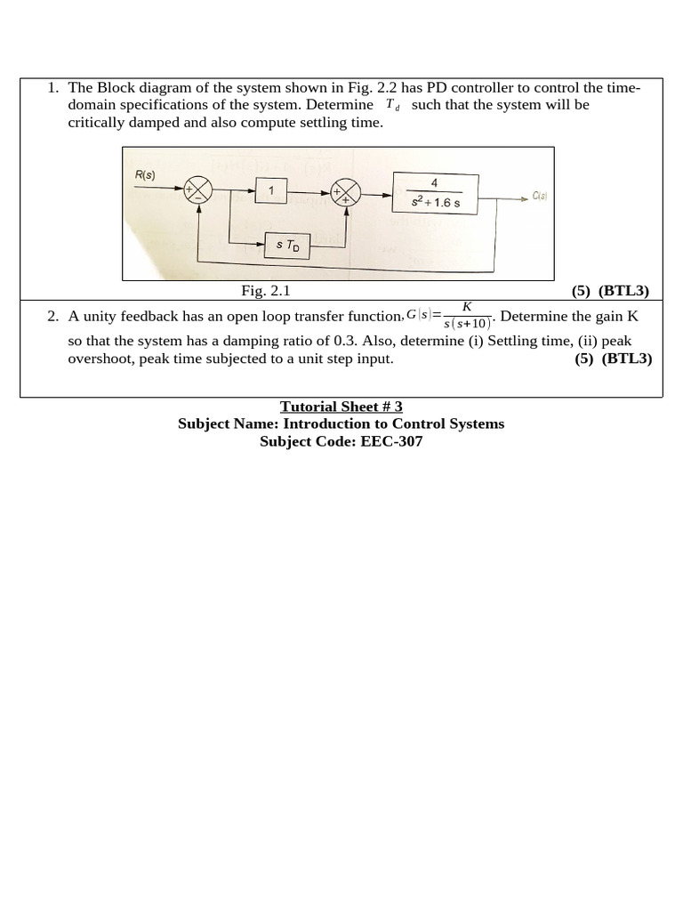 Tutorial Sheet Ece Ics Pdf