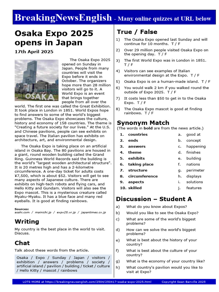 Osaka Expo 2025: A Global Showcase | PDF | World's Fair
