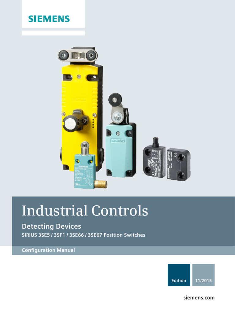 SIRIUS 3SE5/3SF1 Position Switch Manual | PDF | Switch | Relay