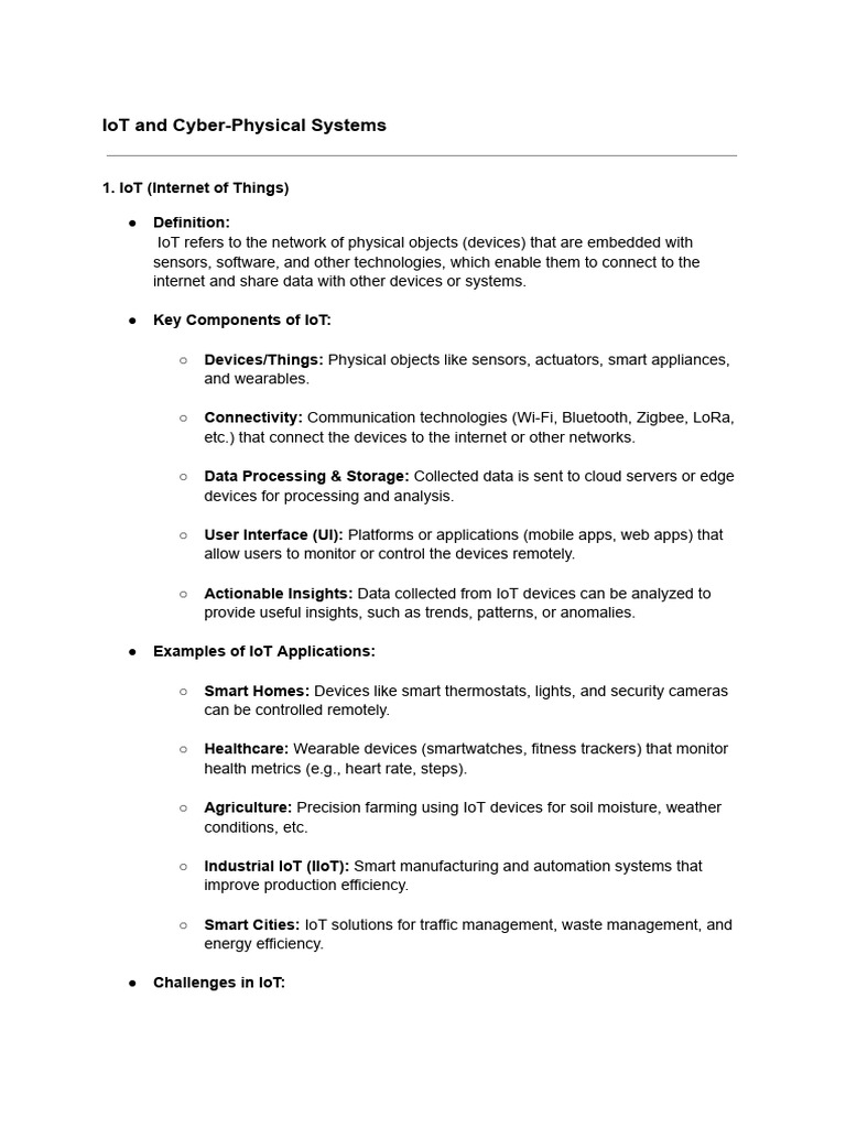 UNIT 2 IoT and Cyber-Physical Systems | PDF | Internet Of Things ...