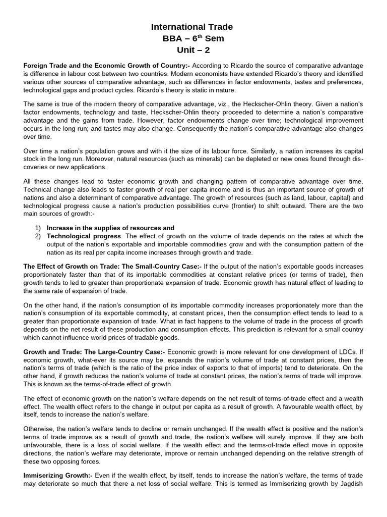 Impact of Economic Growth on Trade | PDF | Non Tariff Barriers To Trade ...