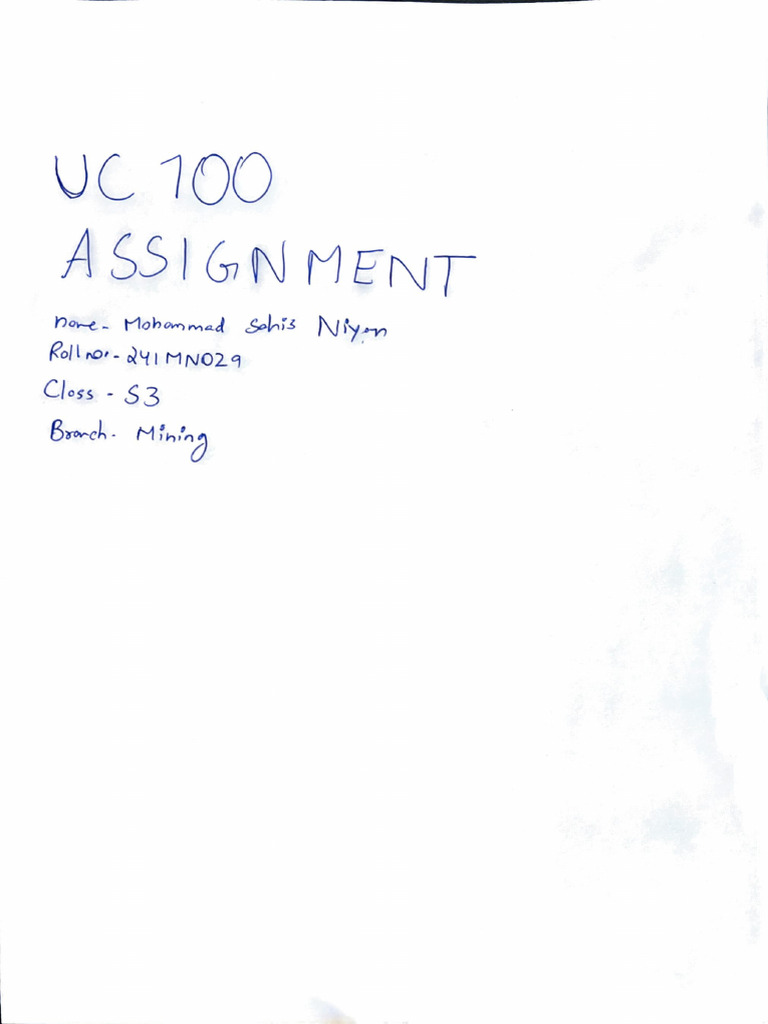 UC100 Assignement | PDF